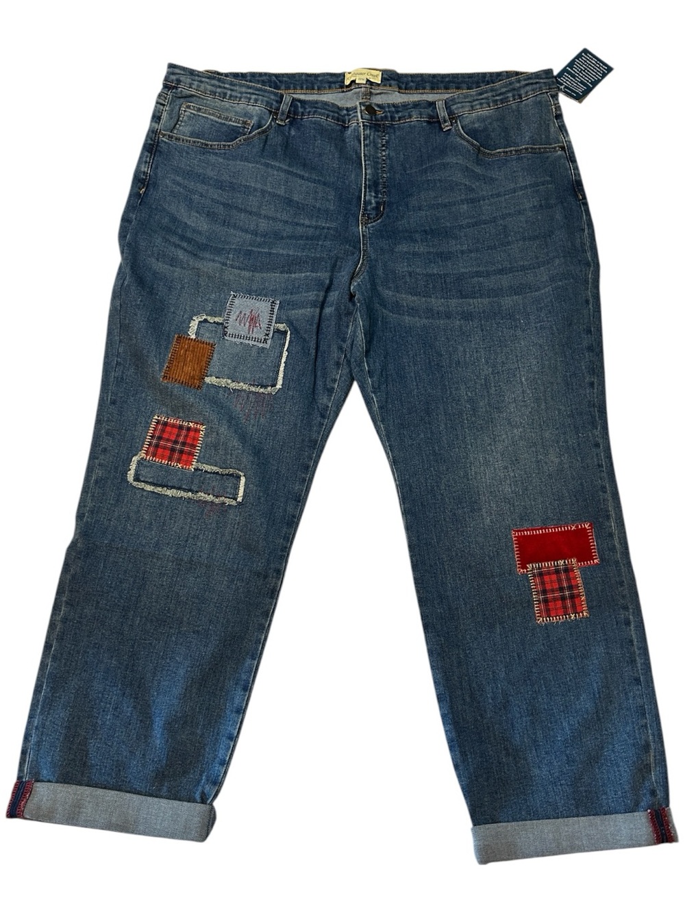 Coldwater Creek Patchwork Cropped Capri Jeans Women’s Plus Size 22W NWT